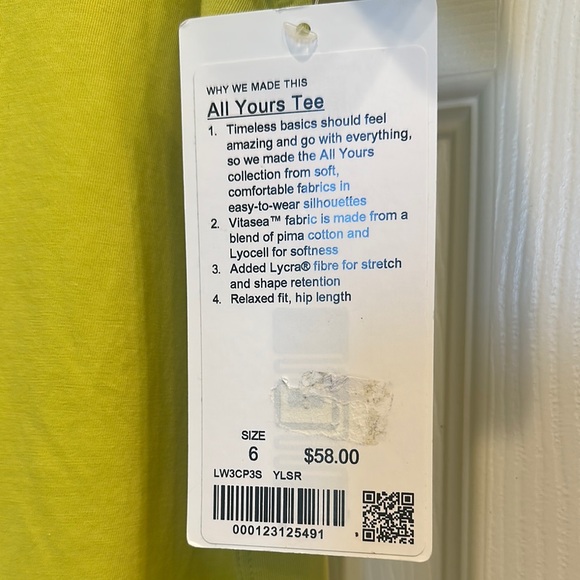 Women's Lululemon all yours size 6 Lime Green T-Shirt - Picture 2 of 5